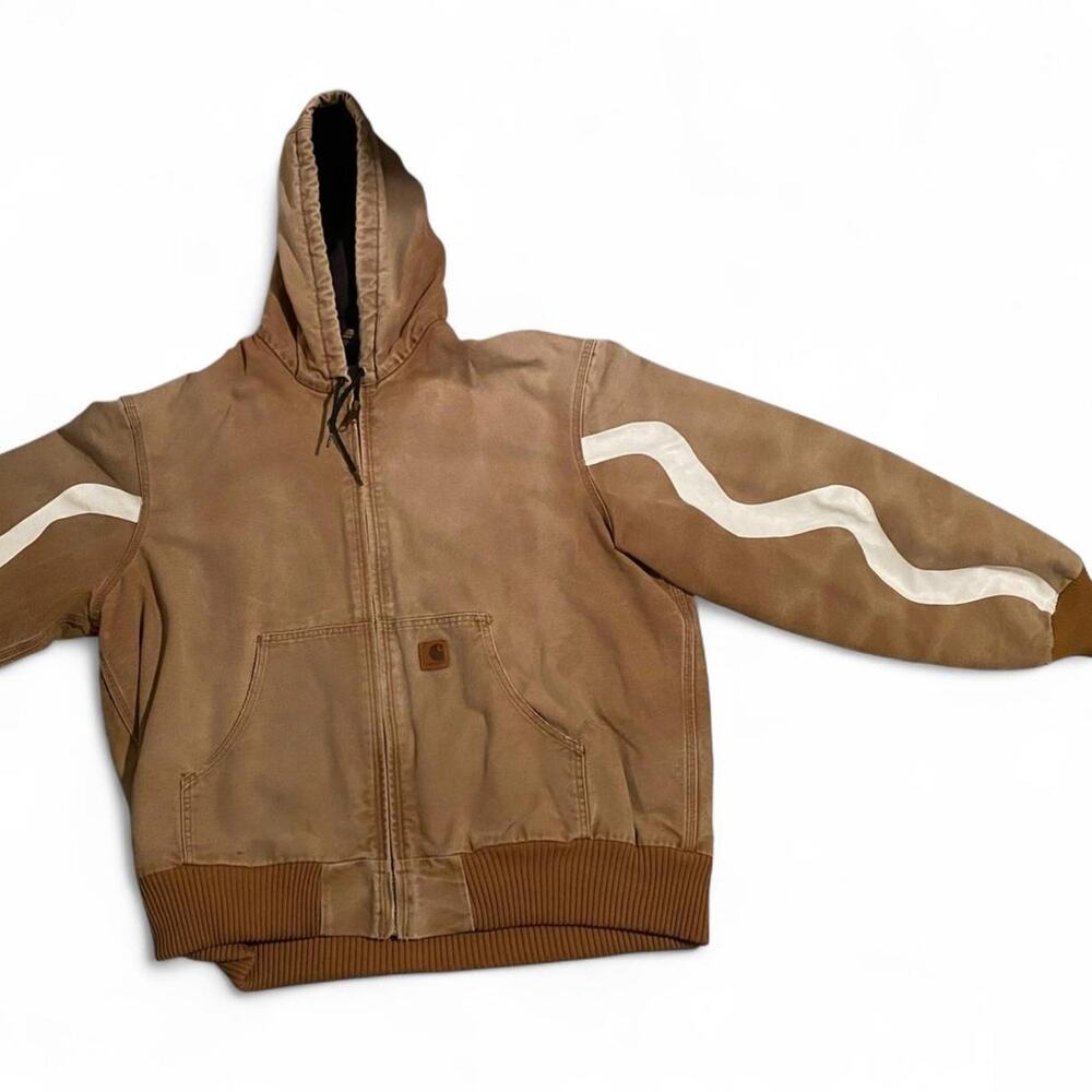 Hand painted beigetanbrown vintage carhartt